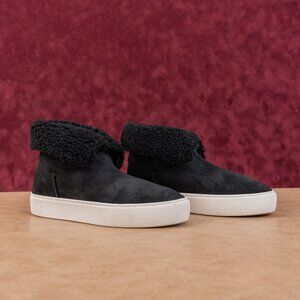 UGG Australia Lynus Women Suede Black Shearling Sneakers Ankle Boots sz 7.5